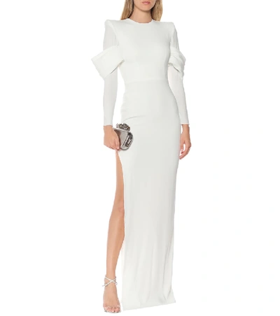 Shop Alex Perry Hudson Satin-crêpe Gown In White