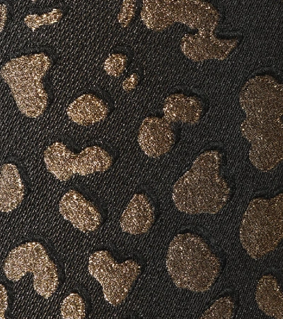 Shop Dolce & Gabbana Leopard-print Brocade Miniskirt In Brown