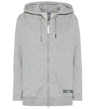 Shop Adidas By Stella Mccartney Cotton-blend Hoodie In Grey