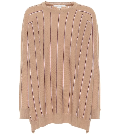 Shop Stella Mccartney Cutout Wool Sweater In Brown