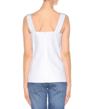 Shop Victoria Victoria Beckham Over-size Knot Cotton And Silk Top In White
