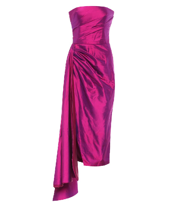 strapless silk dress