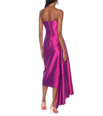 Shop Rasario Silk Midi Dress In Pink