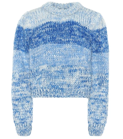 Shop Ganni Wool And Mohair Sweater In Blue