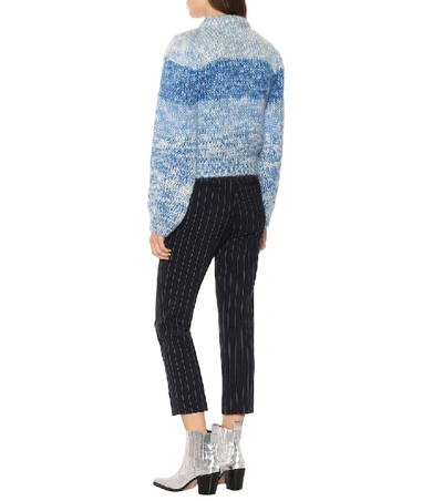 Shop Ganni Wool And Mohair Sweater In Blue