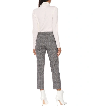 Shop Velvet Carilla Mid-rise Straight Pants In Grey