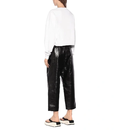 Shop Givenchy Cropped High-rise Leather Pants In Black