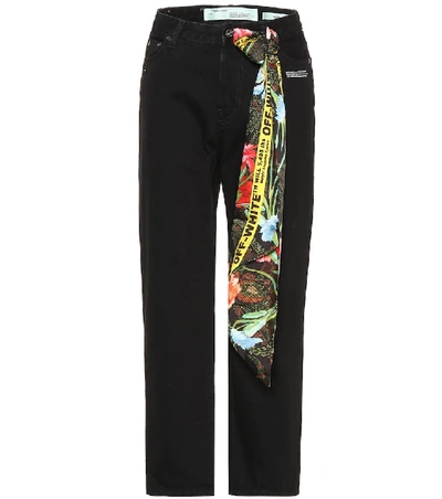 Shop Off-white Cropped Jeans In Black