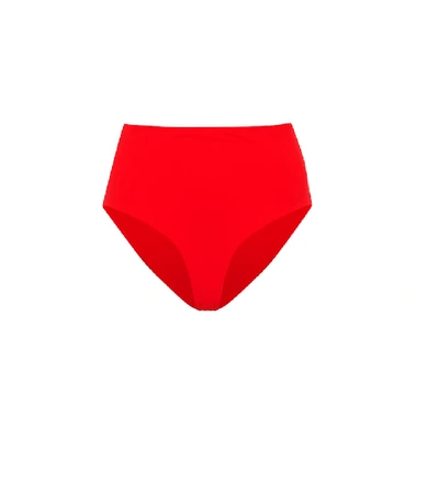 Shop Alexandra Miro Lola High-rise Bikini Bottoms In Red