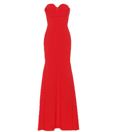 Shop Alex Perry Ayer Crêpe Satin Gown In Red