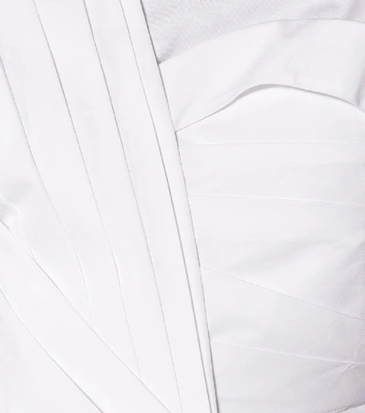Shop Alexander Mcqueen Asymmetric Cotton Top In White