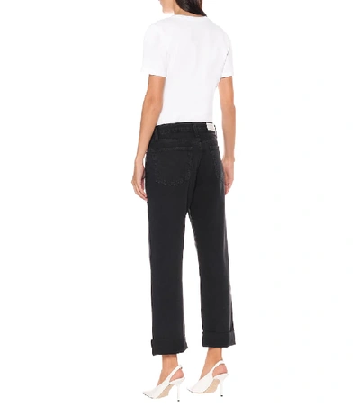 Shop Re/done '90s Loose Mid-rise Straight Jeans In Black