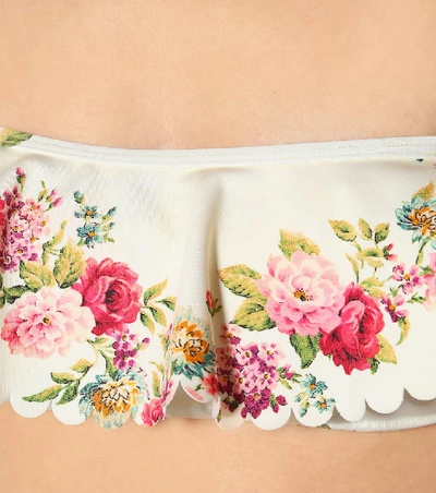Shop Zimmermann Honour Floral Bandeau Bikini Top In White