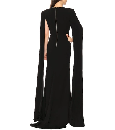 Shop Alex Perry Alex Crêpe Satin Gown In Black