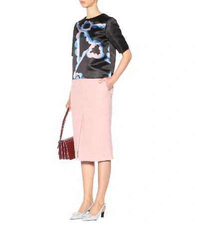 Shop Marni Alpaca And Silk Skirt In Pink