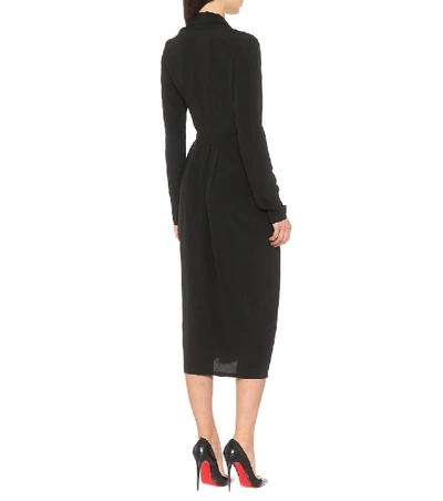 Shop Rick Owens Silk-blend Crêpe Wrap Dress In Black