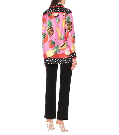 Shop Dolce & Gabbana Printed Silk-faille Shirt In Pink