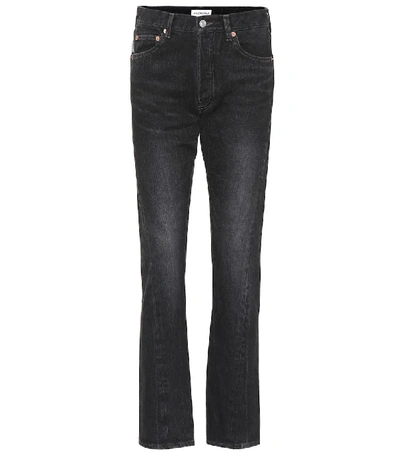 Shop Balenciaga Straight-leg Cotton Jeans In Black