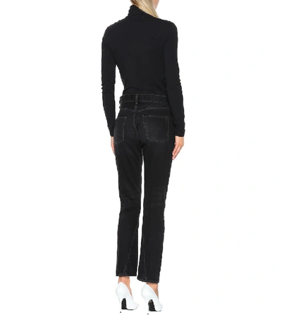 Shop Balenciaga Straight-leg Cotton Jeans In Black