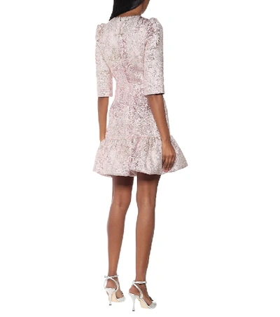 Shop Dolce & Gabbana Lamé Jacquard Minidress In Pink
