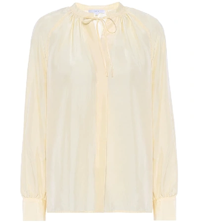 Shop Vince Silk Blouse In Yellow