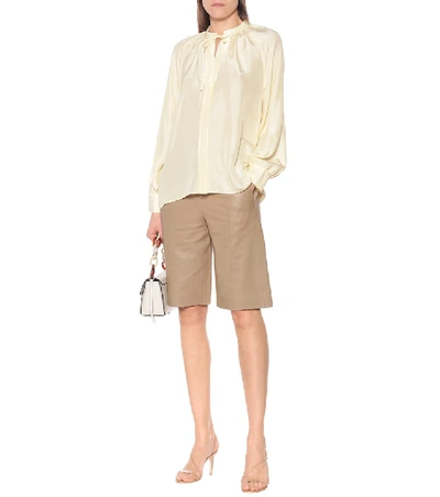 Shop Vince Silk Blouse In Yellow
