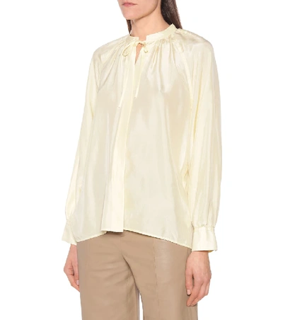Shop Vince Silk Blouse In Yellow