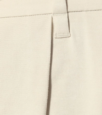 Shop Brunello Cucinelli Cotton And Wool Twill Pants In Beige