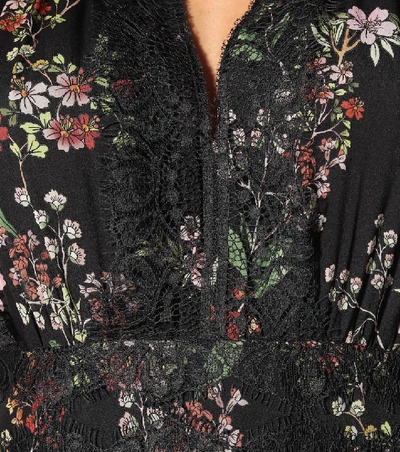Shop Giambattista Valli Floral Silk Gown In Black