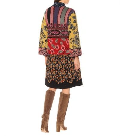 Shop Etro Jacquard Wool-blend Cardigan In Multicoloured