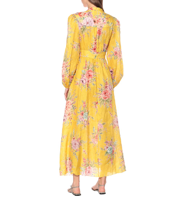 Zimmermann Zinnia Dress In Yellow Cotton And Linen | ModeSens