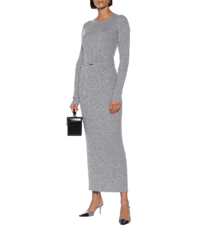 Shop Gabriela Hearst Luisa Wool-blend Maxi Dress In Grey