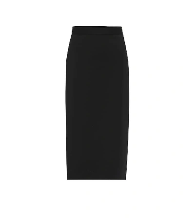 Shop Max Mara Manco Twill Midi Skirt In Black
