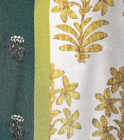 Shop Oscar De La Renta Printed Silk Pants In Multicoloured