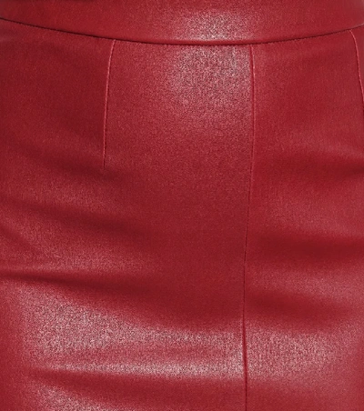 Shop Stouls Carmen Leather Midi Skirt In Red