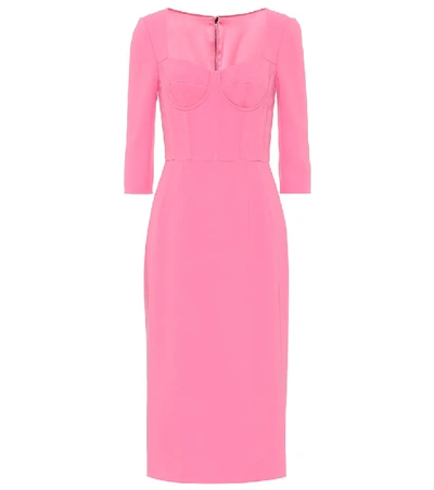 Shop Dolce & Gabbana Cady Midi Dress In Pink