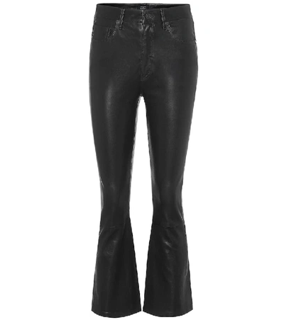 Shop Citizens Of Humanity Demy High-rise Flared Leather Pants In Black