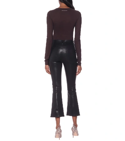 Shop Citizens Of Humanity Demy High-rise Flared Leather Pants In Black