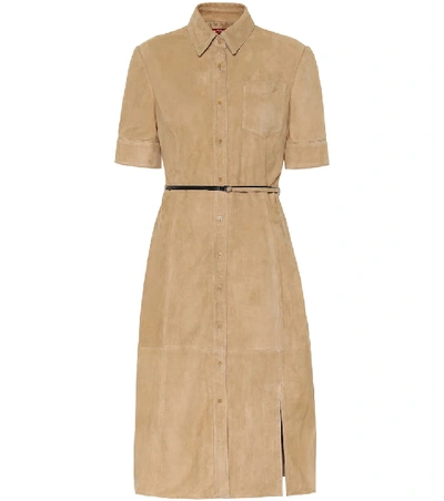 Shop Altuzarra Kieran Suede Dress In Beige