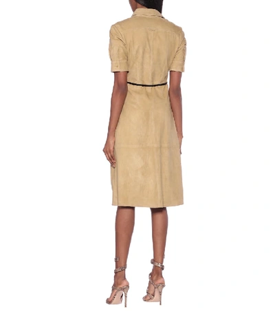 Shop Altuzarra Kieran Suede Dress In Beige