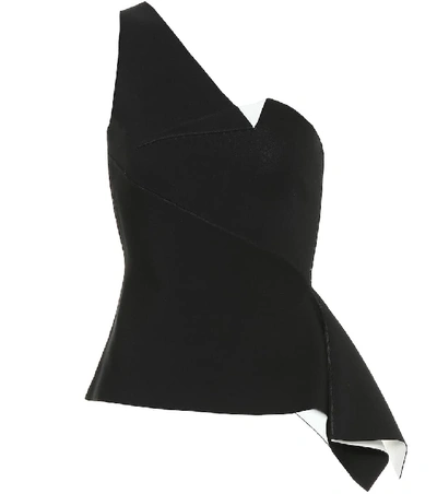 Shop Roland Mouret Rydal One-shoulder Knit Top In Black
