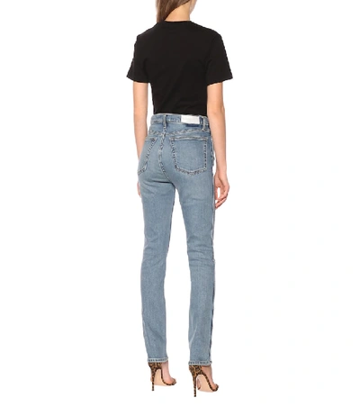 Shop Re/done Double Needle High-rise Slim Jeans In Blue