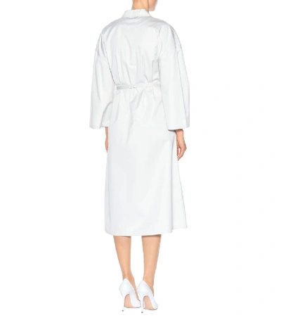 Shop Bottega Veneta Cotton-blend Shirt Dress In White