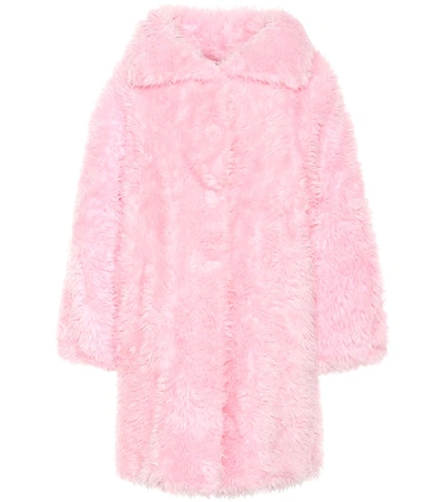 Shop Balenciaga Swing Faux Fur Coat In Pink