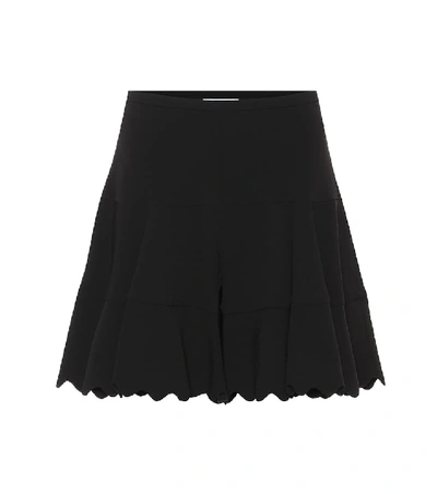 Shop Chloé High-rise Crêpe Shorts In Black