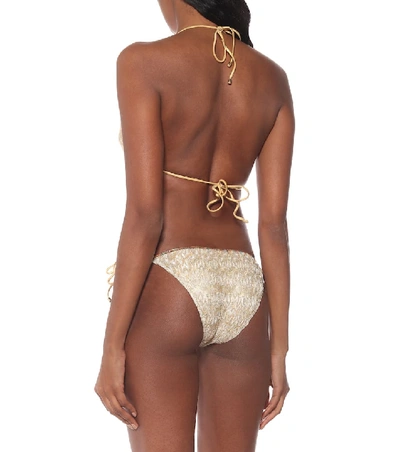 Shop Missoni Triangle Bikini In Gold