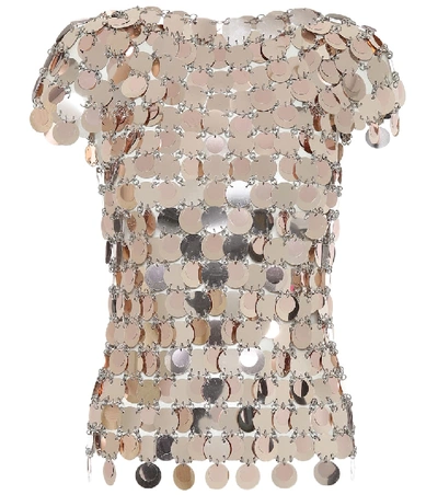 Shop Paco Rabanne Embellished Top In Gold