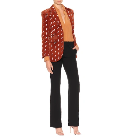 Shop Chloé Silk Crêpe Di Chine Blouse In Orange