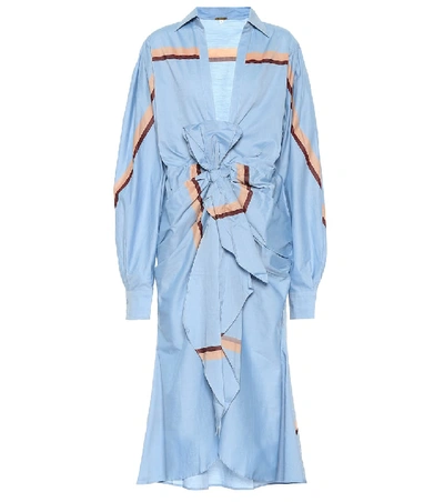 Shop Johanna Ortiz Cocoa Beach Cotton Poplin Dress In Blue