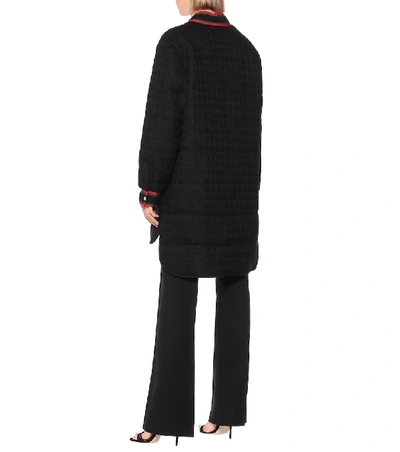 Shop Gucci Wool-tweed Coat In Black